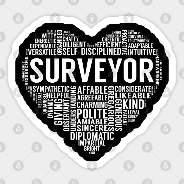 Surveyor Heart Sticker by LotusTee